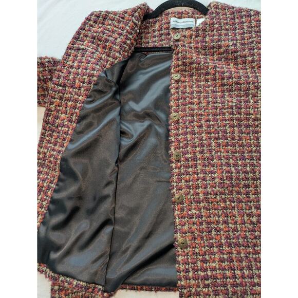 Alfred Dunner‎ Blazer Womens 12 Petite Boucle Multicolor Lined Tweed Jacket - Picture 7 of 8
